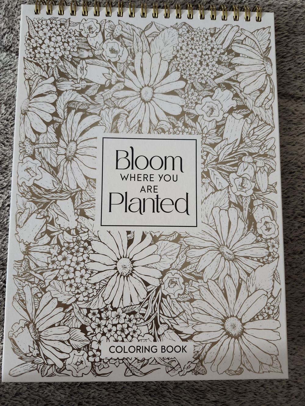 Bloom Where You Are Planted Gold & White Christian Scripture Coloring Book